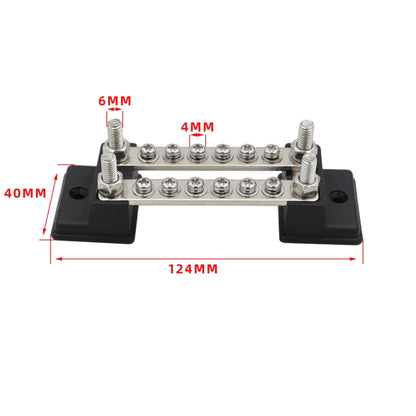 CP-3052 150A 12-48V RV Yacht Double-row 6-way Busbar with 16pcs Terminals(Black) - Booster Cable & Clip by PMC Jewellery | Online Shopping South Africa | PMC Jewellery | Buy Now Pay Later Mobicred