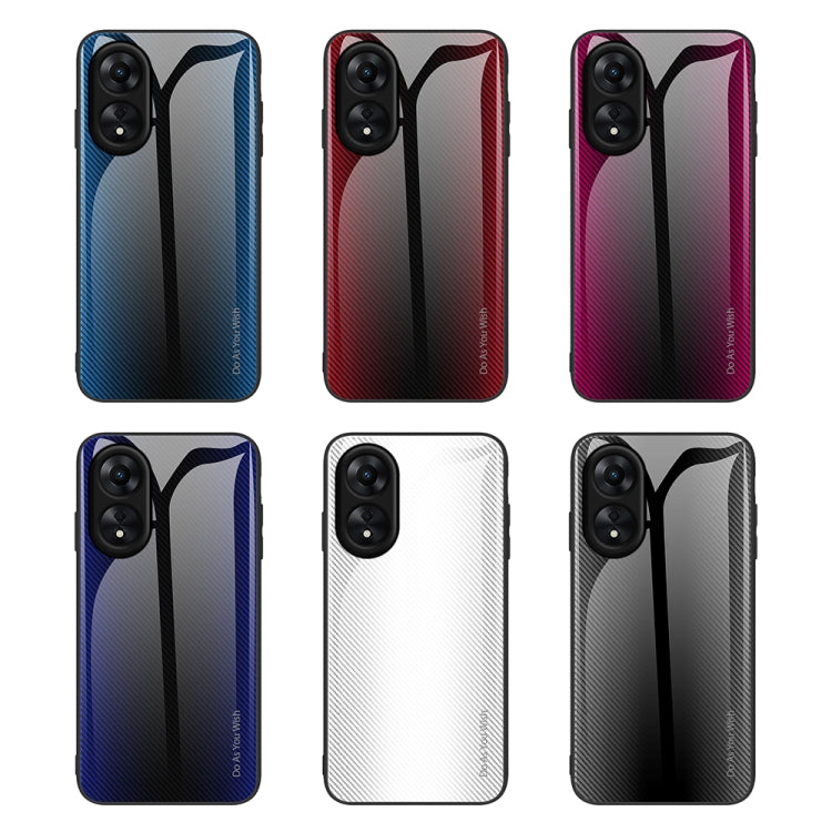 For OPPO A17 Texture Gradient Glass TPU Phone Case(Red) - OPPO Cases by PMC TechLife | Online Shopping South Africa | PMC TechLife | Buy Now Pay Later Mobicred