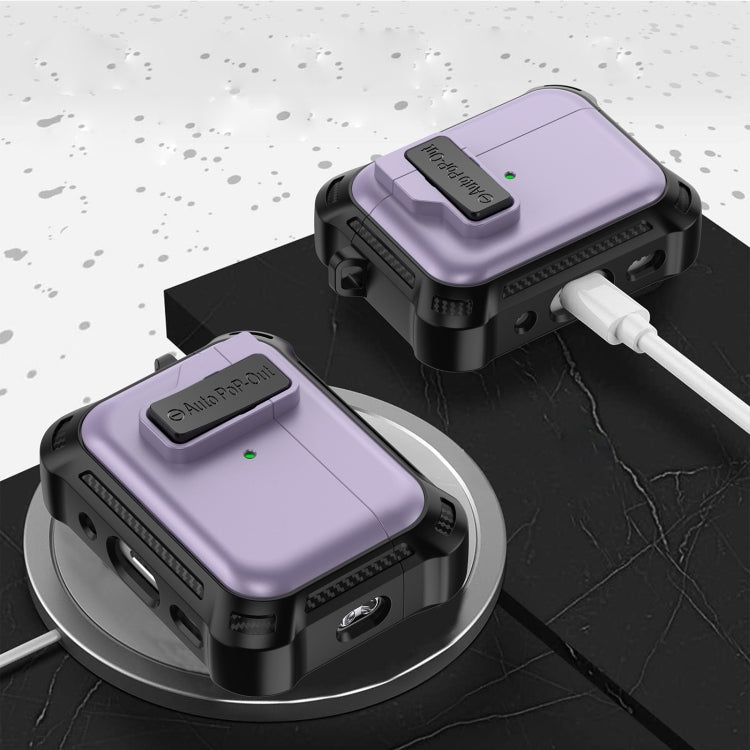 For AirPods Pro 2 Signal Flag Wireless Earphones Case with Security Lock(Purple) - For AirPods Pro 2 by PMC Jewellery | Online Shopping South Africa | PMC Jewellery | Buy Now Pay Later Mobicred
