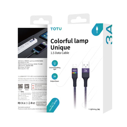 TOTU BL-016 Journey Series USB to 8 Pin Colorful Breathing Light Data Cable, Length:1.5m(Purple) - Normal Style Cable by TOTUDESIGN | Online Shopping South Africa | PMC Jewellery | Buy Now Pay Later Mobicred