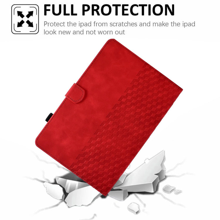 For Amazon Kindle Fire HD10 Plus 2021 Rhombus Embossed Leather Tablet Case(Red) - Amazon by PMC TechLife | Online Shopping South Africa | PMC TechLife | Buy Now Pay Later Mobicred