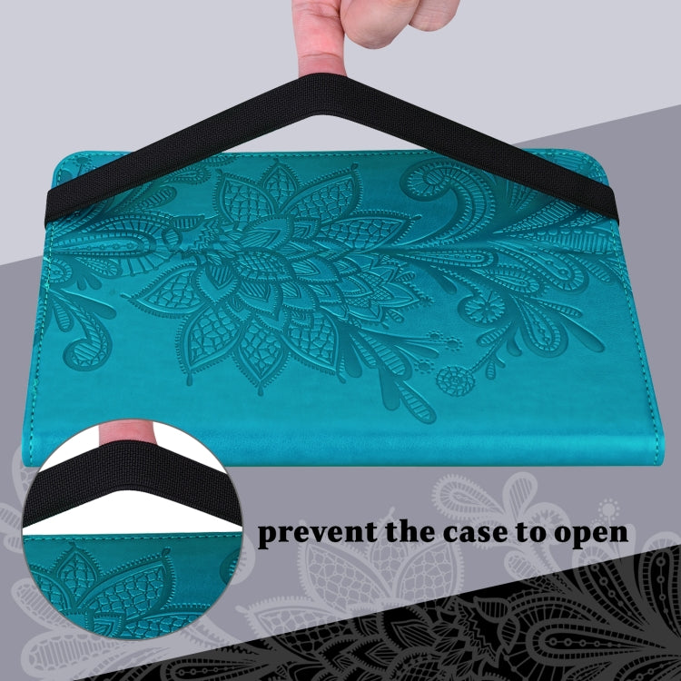 For Lenovo Tab M8 4th Gen Lace Flower Embossing Pattern Leather Tablet Case(Blue) - free shipping - PMC TechLife - Order now!