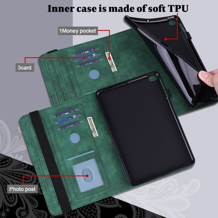 For Lenovo Pad Pro 2022 11.2 inch / Tab P11 Pro Gen 2 Lace Flower Embossing Pattern Leather Tablet Case(Green) - Lenovo by PMC TechLife | Online Shopping South Africa | PMC TechLife | Buy Now Pay Later Mobicred