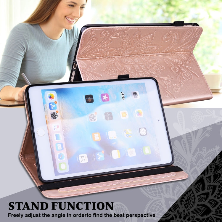For Lenovo Pad Plus 2023 11.5 inch / Tab P11 Gen 2 Lace Flower Embossing Pattern Leather Tablet Case(Gold) - Lenovo by PMC TechLife | Online Shopping South Africa | PMC TechLife | Buy Now Pay Later Mobicred