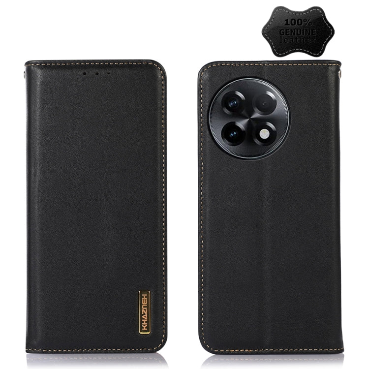 For OnePlus Ace 2 5G KHAZNEH Nappa Top Layer Cowhide Leather Phone Case(Black) - free shipping - PMC TechLife - Order now!