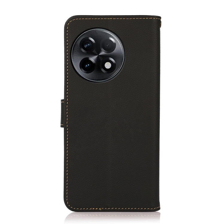 For OnePlus Ace 2 5G KHAZNEH Custer Texture RFID Genuine Leather Phone Case(Black) - OnePlus Cases by PMC TechLife | Online Shopping South Africa | PMC TechLife | Buy Now Pay Later Mobicred