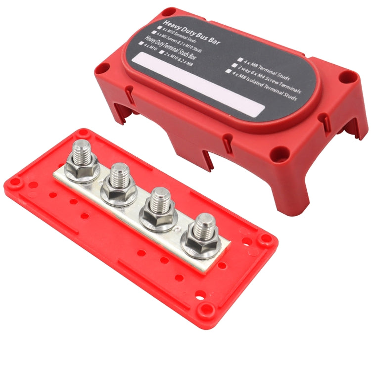 CP-3090 1 Pair  300A 48V 4-way M10 Terminal Busbar(Black + Red) - Booster Cable & Clip by PMC TechLife | Online Shopping South Africa | PMC TechLife