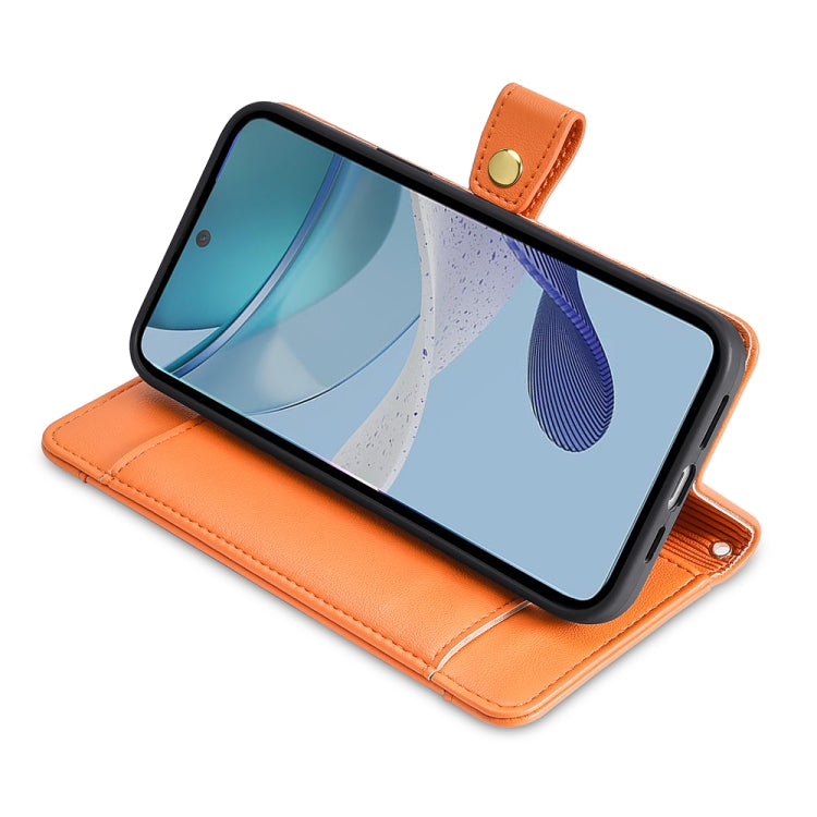 For Kyocera Android One S10 Sheep Texture Cross-body Zipper Wallet Leather Phone Case(Orange) - More Brand by PMC TechLife | Online Shopping South Africa | PMC TechLife | Buy Now Pay Later Mobicred