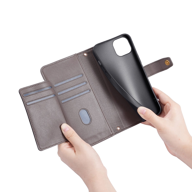 For Kyocera Android One S10 Sheep Texture Cross-body Zipper Wallet Leather Phone Case(Grey) - More Brand by PMC TechLife | Online Shopping South Africa | PMC TechLife | Buy Now Pay Later Mobicred