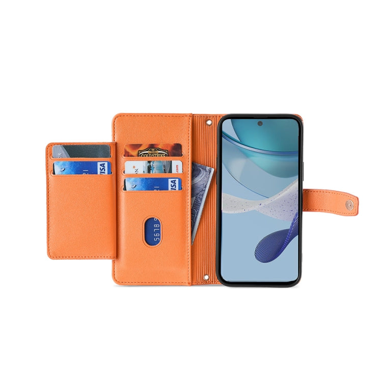 For OnePlus Ace 2/11R Sheep Texture Cross-body Zipper Wallet Leather Phone Case(Orange) - OnePlus Cases by PMC TechLife | Online Shopping South Africa | PMC TechLife | Buy Now Pay Later Mobicred