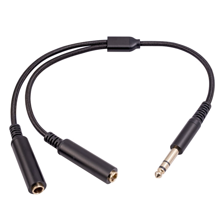 3718 6.35mm Male to Dual Female 1/4 TRS Stereo Audio Cable, Length: 30cm - Microphone Audio Cable & Connector by PMC Jewellery | Online Shopping South Africa | PMC Jewellery