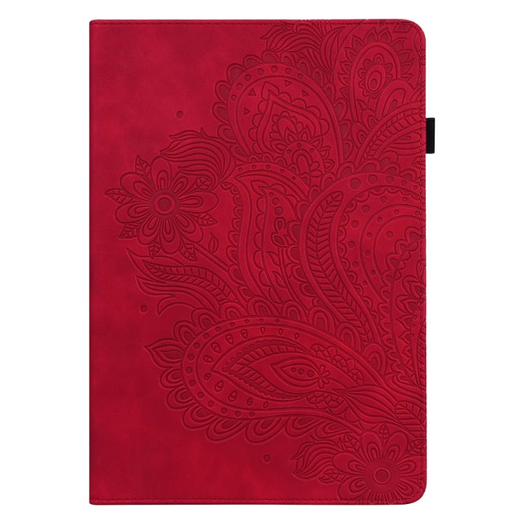 For Lenovo Tab P11 Gen 2 Peacock Embossed Pattern Leather Tablet Case(Red) - Lenovo by PMC TechLife | Online Shopping South Africa | PMC TechLife | Buy Now Pay Later Mobicred
