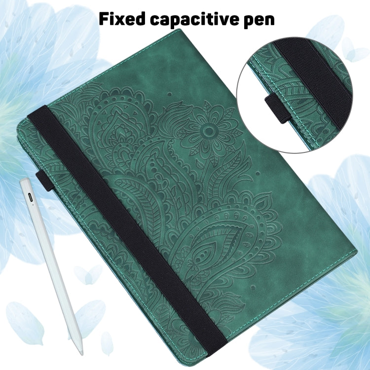 For Huawei MatePad SE 10.4 2022 Peacock Embossed Pattern Leather Tablet Case(Green) - Huawei by PMC TechLife | Online Shopping South Africa | PMC TechLife | Buy Now Pay Later Mobicred
