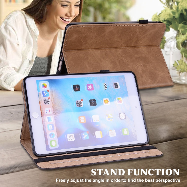 For Lenovo Tab M8 4th Gen TB-300FU Embossed Striped Leather Tablet Case(Brown) - Lenovo by PMC TechLife | Online Shopping South Africa | PMC TechLife | Buy Now Pay Later Mobicred