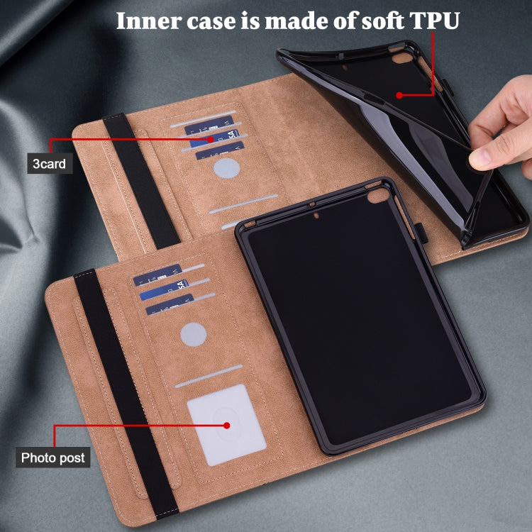 For Lenovo Tab P11 Gen 2 Embossed Striped Leather Tablet Case(Brown) - Lenovo by PMC TechLife | Online Shopping South Africa | PMC TechLife | Buy Now Pay Later Mobicred