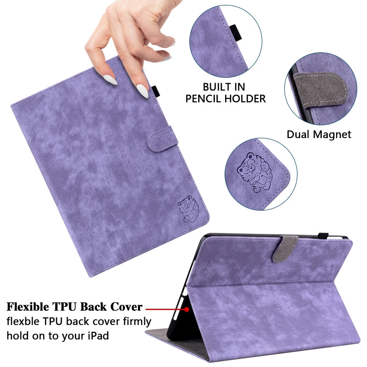 For Honor Pad V8 Pro Tiger Pattern Flip Leather Tablet Case(Purple) - Honor by PMC TechLife | Online Shopping South Africa | PMC TechLife | Buy Now Pay Later Mobicred