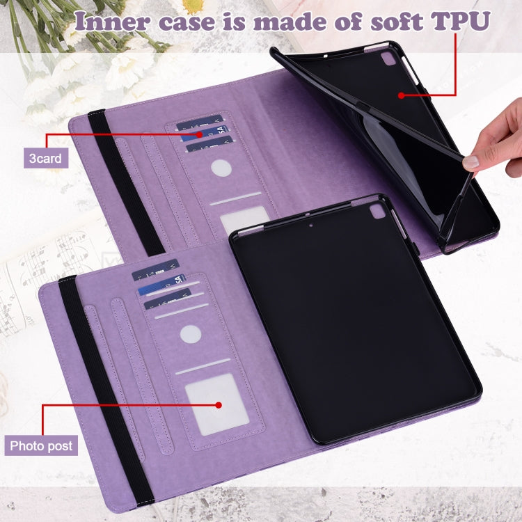 For Huawei MatePad SE 10.4 2022 Tree & Deer Pattern Embossed Leather Tablet Case(Purple) - Huawei by PMC TechLife | Online Shopping South Africa | PMC TechLife