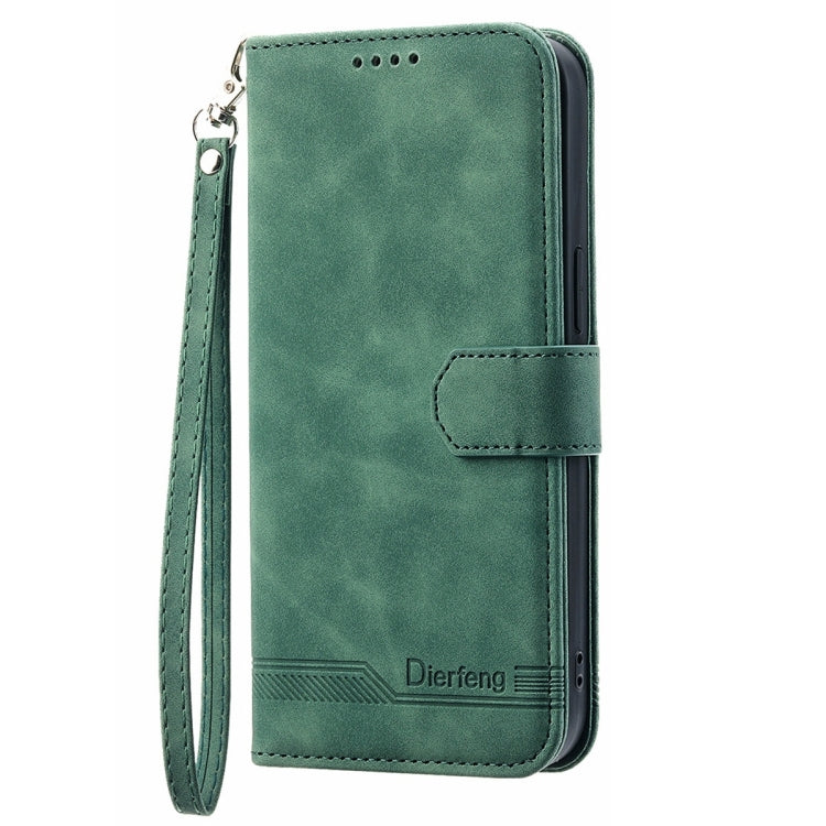 For OPPO Reno7 5G Dierfeng Dream Line Leather Phone Case(Green) - OPPO Cases by PMC Jewellery | Online Shopping South Africa | PMC Jewellery | Buy Now Pay Later Mobicred