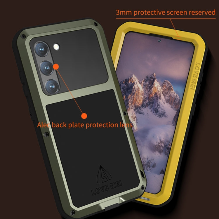 For Samsung Galaxy S23 5G LOVE MEI Metal Shockproof Life Waterproof Dustproof Phone Case(White) - Galaxy S23 5G Cases by LOVE MEI | Online Shopping South Africa | PMC Jewellery | Buy Now Pay Later Mobicred