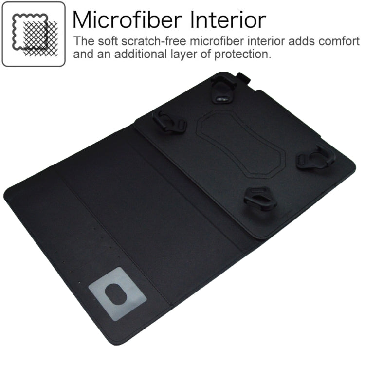 For 7 inch Suede Cross Texture Magnetic Clasp Leather Tablet Case(Black) - 7 inch by PMC TechLife | Online Shopping South Africa | PMC TechLife | Buy Now Pay Later Mobicred