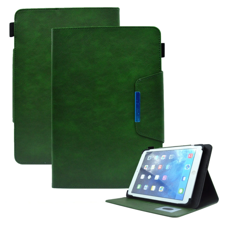 For 7 inch Suede Cross Texture Magnetic Clasp Leather Tablet Case(Green) - 7 inch by PMC TechLife | Online Shopping South Africa | PMC TechLife | Buy Now Pay Later Mobicred