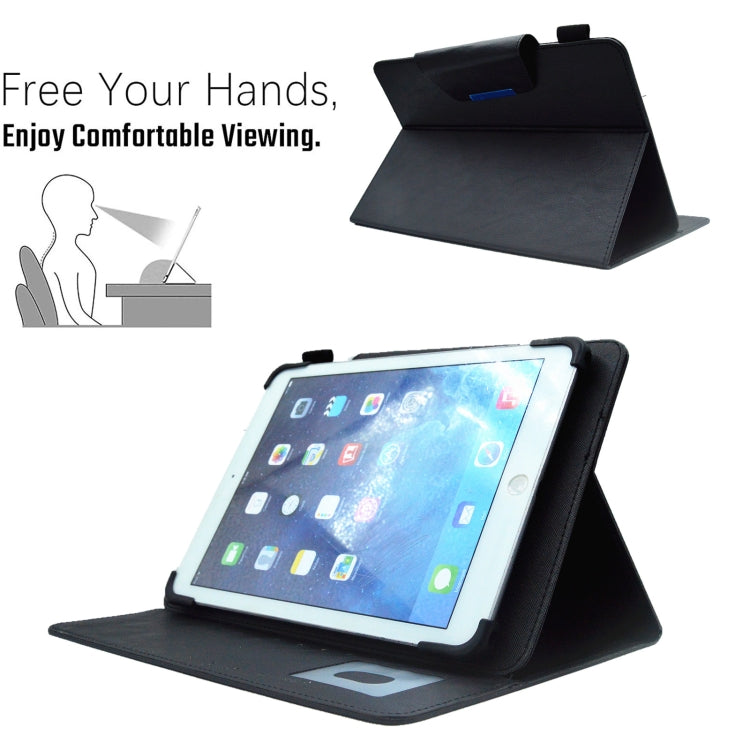 For 10 inch Suede Cross Texture Magnetic Clasp Leather Tablet Case(Black) - 10 - 11 inch by PMC TechLife | Online Shopping South Africa | PMC TechLife | Buy Now Pay Later Mobicred