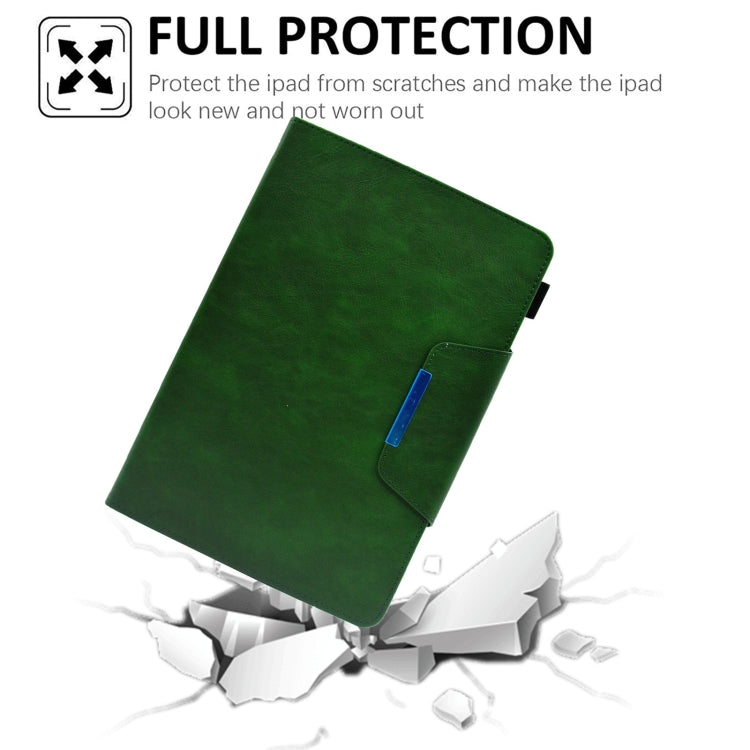 For 10 inch Suede Cross Texture Magnetic Clasp Leather Tablet Case(Green) - 10 - 11 inch by PMC TechLife | Online Shopping South Africa | PMC TechLife | Buy Now Pay Later Mobicred