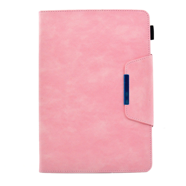 For 10 inch Suede Cross Texture Magnetic Clasp Leather Tablet Case(Pink) - 10 - 11 inch by PMC TechLife | Online Shopping South Africa | PMC TechLife | Buy Now Pay Later Mobicred