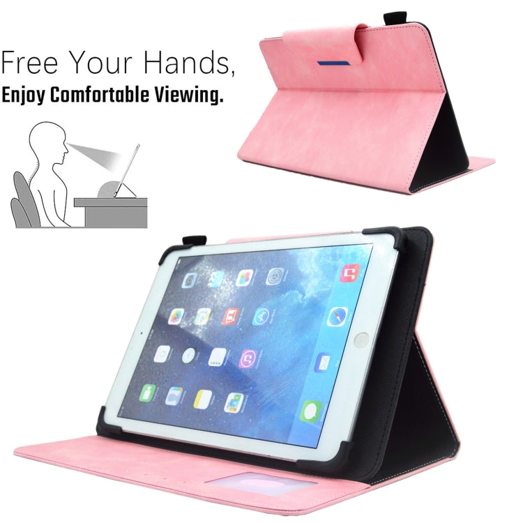 For 10 inch Suede Cross Texture Magnetic Clasp Leather Tablet Case(Pink) - 10 - 11 inch by PMC TechLife | Online Shopping South Africa | PMC TechLife | Buy Now Pay Later Mobicred