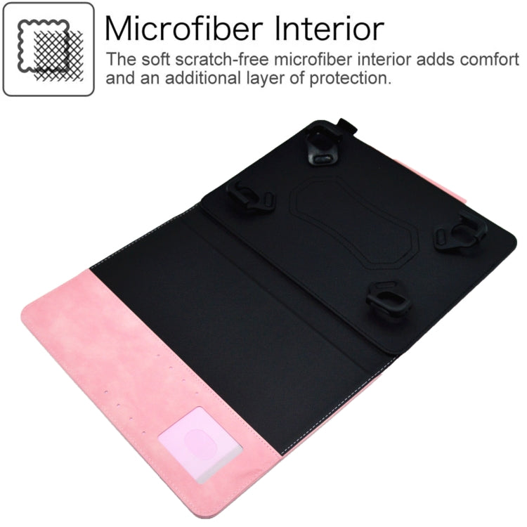 For 10 inch Suede Cross Texture Magnetic Clasp Leather Tablet Case(Pink) - 10 - 11 inch by PMC TechLife | Online Shopping South Africa | PMC TechLife | Buy Now Pay Later Mobicred