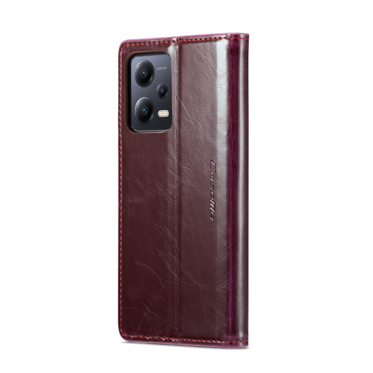 For Xiaomi Redmi Note 12 5G / Poco X5 CaseMe 003 Crazy Horse Texture Leather Phone Case(Red) - Xiaomi Cases by CaseMe | Online Shopping South Africa | PMC Jewellery | Buy Now Pay Later Mobicred