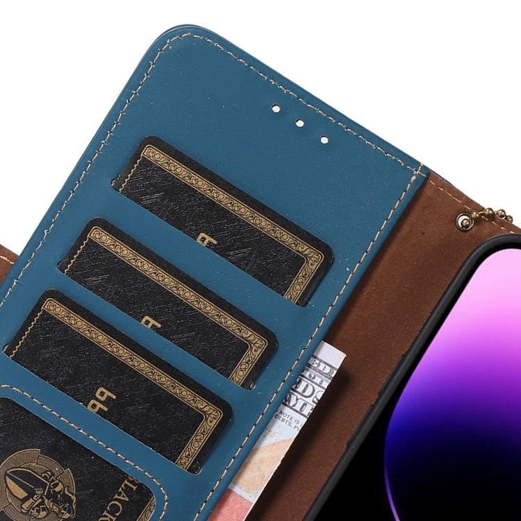 For Google Pixel 7a Genuine Leather Magnetic RFID Leather Phone Case(Blue) - free shipping - PMC TechLife - Order now!