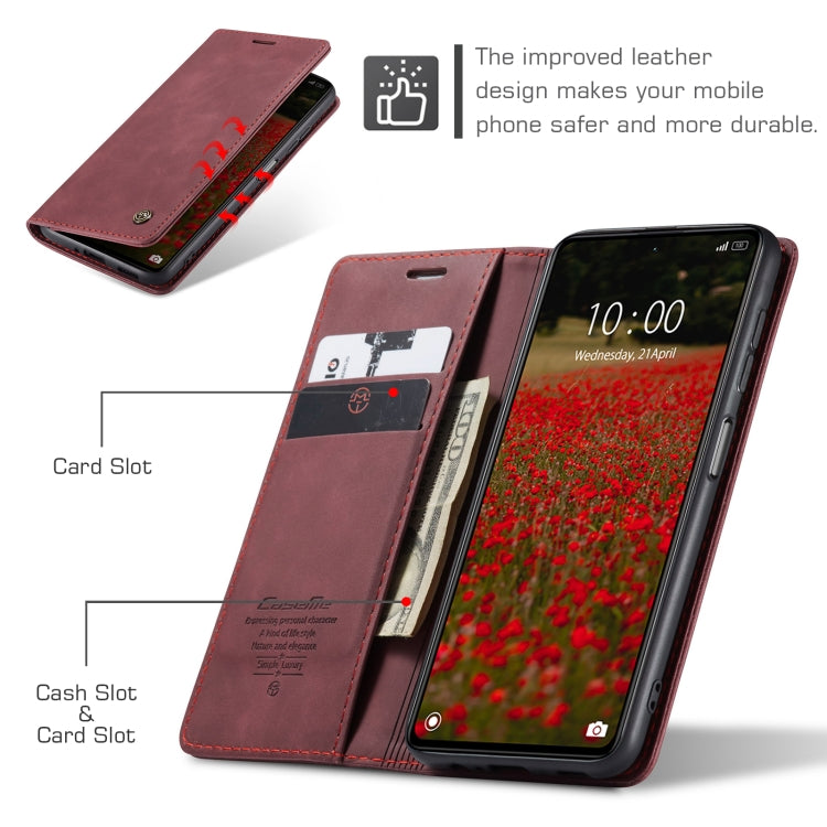 For Xiaomi Redmi Note 12 Pro 5G / Poco X5 Pro CaseMe 013 Multifunctional Horizontal Flip Leather Phone Case(Wine Red) - Xiaomi Cases by CaseMe | Online Shopping South Africa | PMC Jewellery | Buy Now Pay Later Mobicred