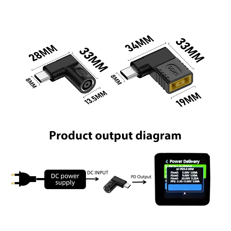 4.8x1.7mm 65W DC Input to USB-C / Type-C PD Power Adapter - free shipping - PMC TechLife - Order now!