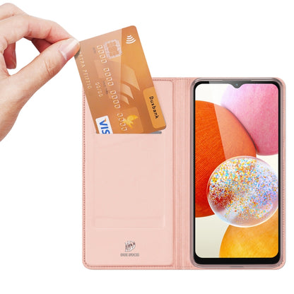 For Samsung Galaxy A14 4G DUX DUCIS Skin Pro Series Flip Leather Phone Case(Pink) - Galaxy Phone Cases by DUX DUCIS | Online Shopping South Africa | PMC Jewellery | Buy Now Pay Later Mobicred