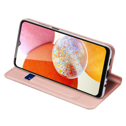 For Samsung Galaxy A14 4G DUX DUCIS Skin Pro Series Flip Leather Phone Case(Pink) - Galaxy Phone Cases by DUX DUCIS | Online Shopping South Africa | PMC Jewellery | Buy Now Pay Later Mobicred