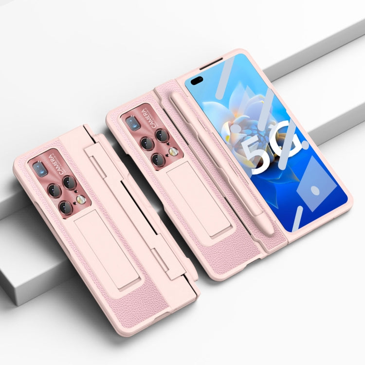 For Huawei Mate X2 Integrated Full Coverage Hinge Phone Case with Stylus(Pink) - Huawei Cases by PMC TechLife | Online Shopping South Africa | PMC TechLife | Buy Now Pay Later Mobicred