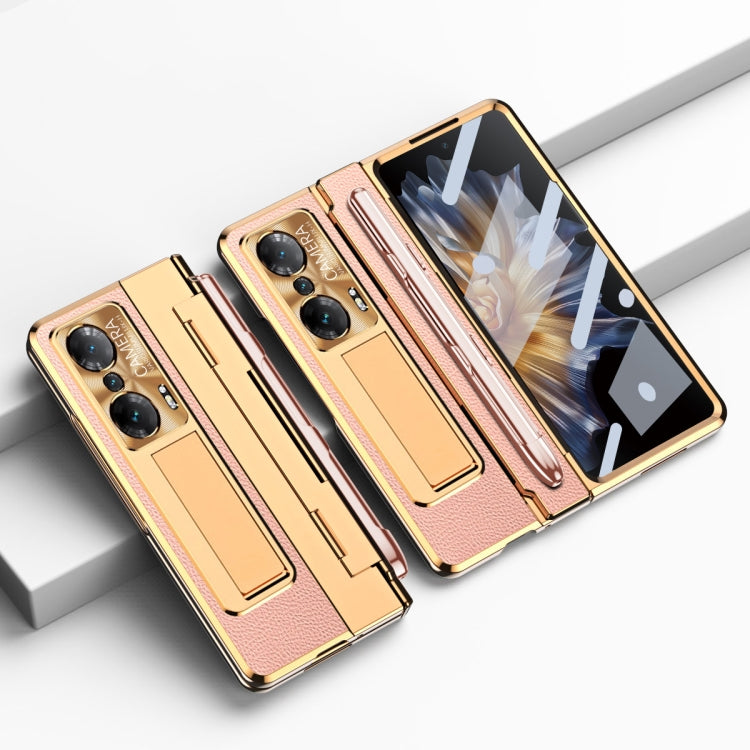 For Honor Magic Vs Integrated Full Coverage Hinge Phone Case with Stylus(Gold+Pink) - Honor Cases by PMC TechLife | Online Shopping South Africa | PMC TechLife | Buy Now Pay Later Mobicred