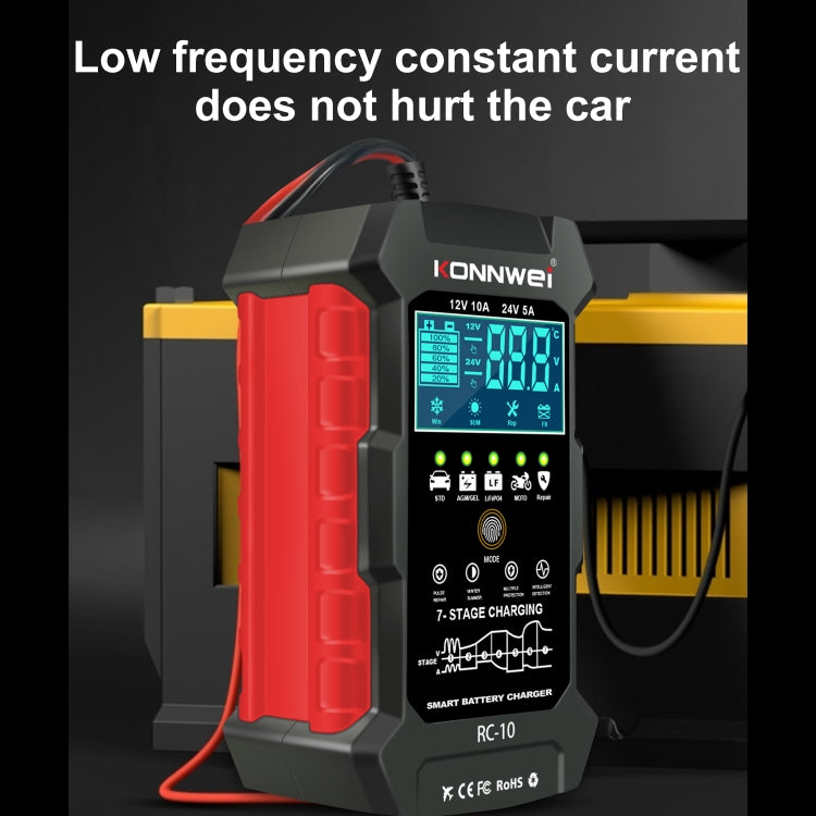 KONNWEI RC-10 2 inch Car Battery Charger Battery Pulse Repair Tool, Plug Type:EU Plug - free shipping - PMC TechLife - Order now!
