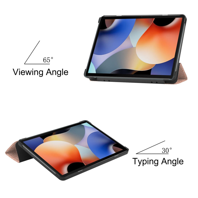 For Blackview Oscal Pad 10 Custer Pure Color 3-Fold Holder Smart Leather Tablet Case(Rose Gold) - Others by PMC TechLife | Online Shopping South Africa | PMC TechLife | Buy Now Pay Later Mobicred