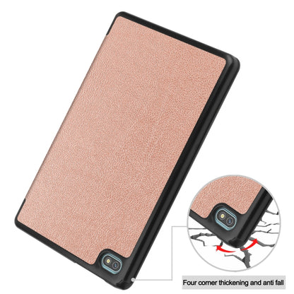 For Blackview Oscal Pad 10 Custer Pure Color 3-Fold Holder Smart Leather Tablet Case(Rose Gold) - Others by PMC Jewellery | Online Shopping South Africa | PMC Jewellery | Buy Now Pay Later Mobicred