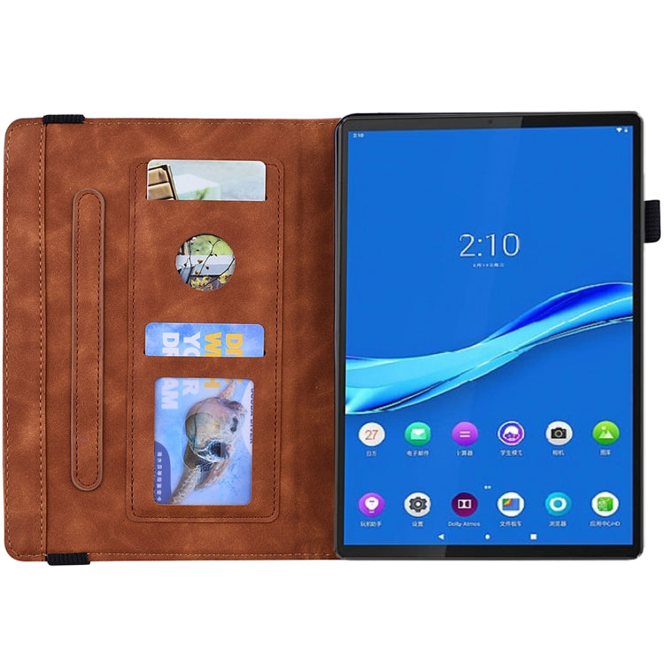 For Lenovo Tab M10 Plus 10.6 3rd Gen 2022 Calf Texture Embossed Flip Leather Tablet Case(Brown) - Lenovo by PMC TechLife | Online Shopping South Africa | PMC TechLife | Buy Now Pay Later Mobicred