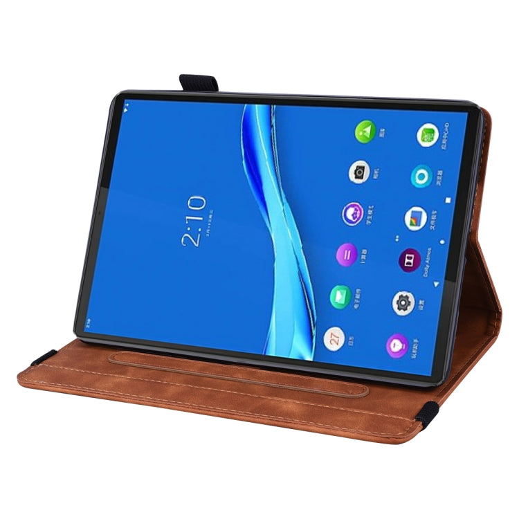 For Lenovo Tab M10 Plus 10.6 3rd Gen 2022 Calf Texture Embossed Flip Leather Tablet Case(Brown) - Lenovo by PMC TechLife | Online Shopping South Africa | PMC TechLife | Buy Now Pay Later Mobicred