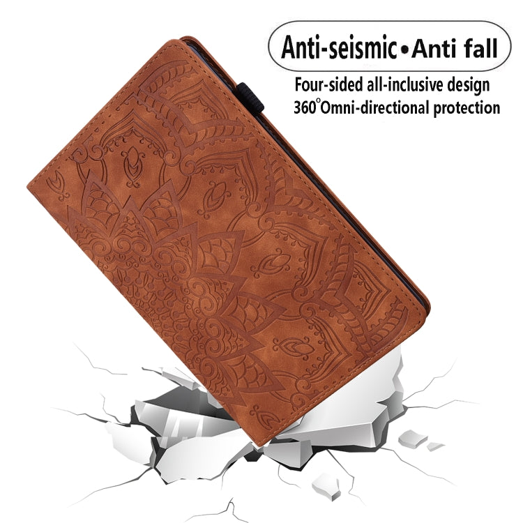 For Lenovo Tab M10 Plus 10.6 3rd Gen 2022 Calf Texture Embossed Flip Leather Tablet Case(Brown) - Lenovo by PMC TechLife | Online Shopping South Africa | PMC TechLife | Buy Now Pay Later Mobicred