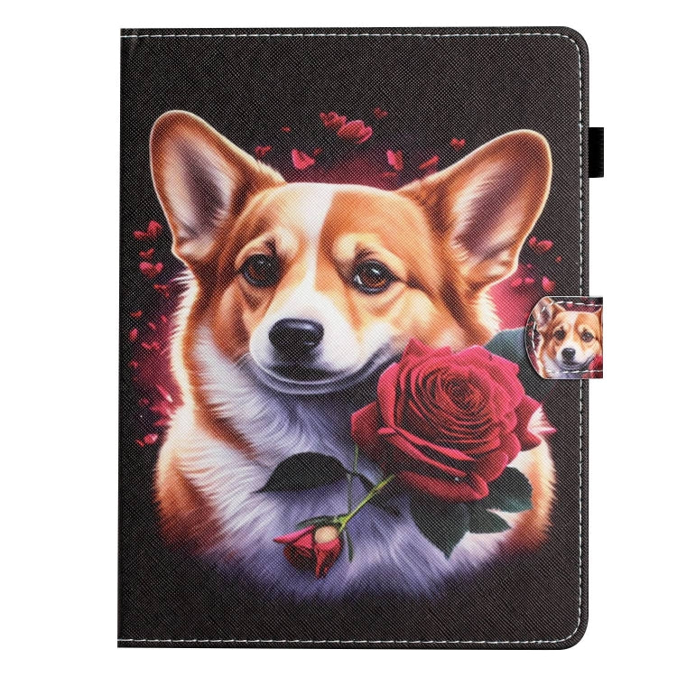 For 10 inch Coloured Drawing Stitching Leather Tablet Case(Corgi) - 10 - 11 inch by PMC TechLife | Online Shopping South Africa | PMC TechLife | Buy Now Pay Later Mobicred