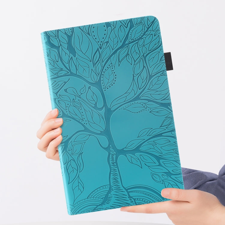 For Huawei Matepad SE 10.4 2022 Life Tree Embossed Flip Leather Tablet Case(Lake Blue) - free shipping - PMC TechLife - Order now!