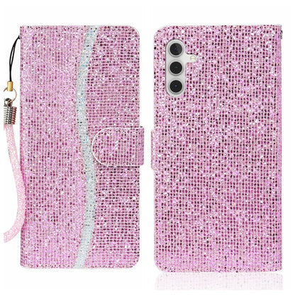 For Samsung Galaxy A24 4G Glitter Powder Filp Leather Phone Case(Pink) - Galaxy Phone Cases by PMC Jewellery | Online Shopping South Africa | PMC Jewellery