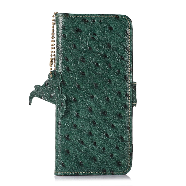 For Nokia G22 4G Ostrich Pattern Genuine Leather RFID Phone Case(Green) - Nokia Cases by PMC TechLife | Online Shopping South Africa | PMC TechLife | Buy Now Pay Later Mobicred