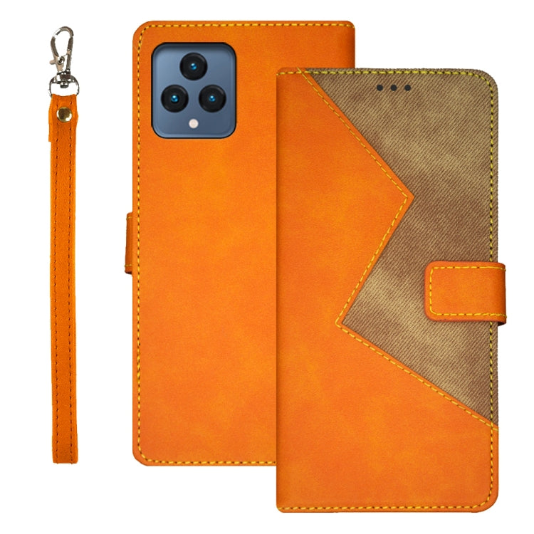 For T-Mobile REVVL 6 5G idewei Two-color Splicing Leather Phone Case(Orange) - More Brand by idewei | Online Shopping South Africa | PMC Jewellery | Buy Now Pay Later Mobicred