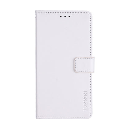 For T-Mobile REVVL 6 5G idewei Crazy Horse Texture Leather Phone Case with Holder(White) - More Brand by idewei | Online Shopping South Africa | PMC Jewellery | Buy Now Pay Later Mobicred